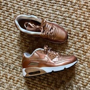 Unique girly sneakers. Super cute!! Gold Nike Airmax